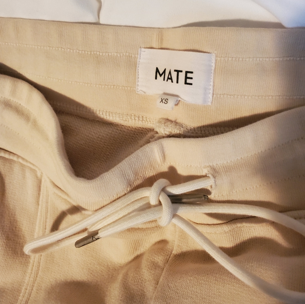 Mate the Label front seam fleece jogger, bone, xs - Picture 4 of 4